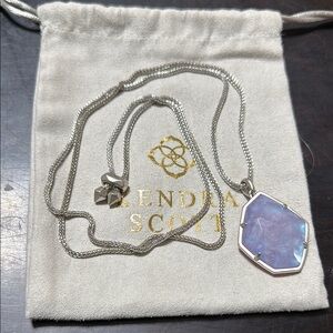 Kendra Scott Silver and Purple Pendant Necklace